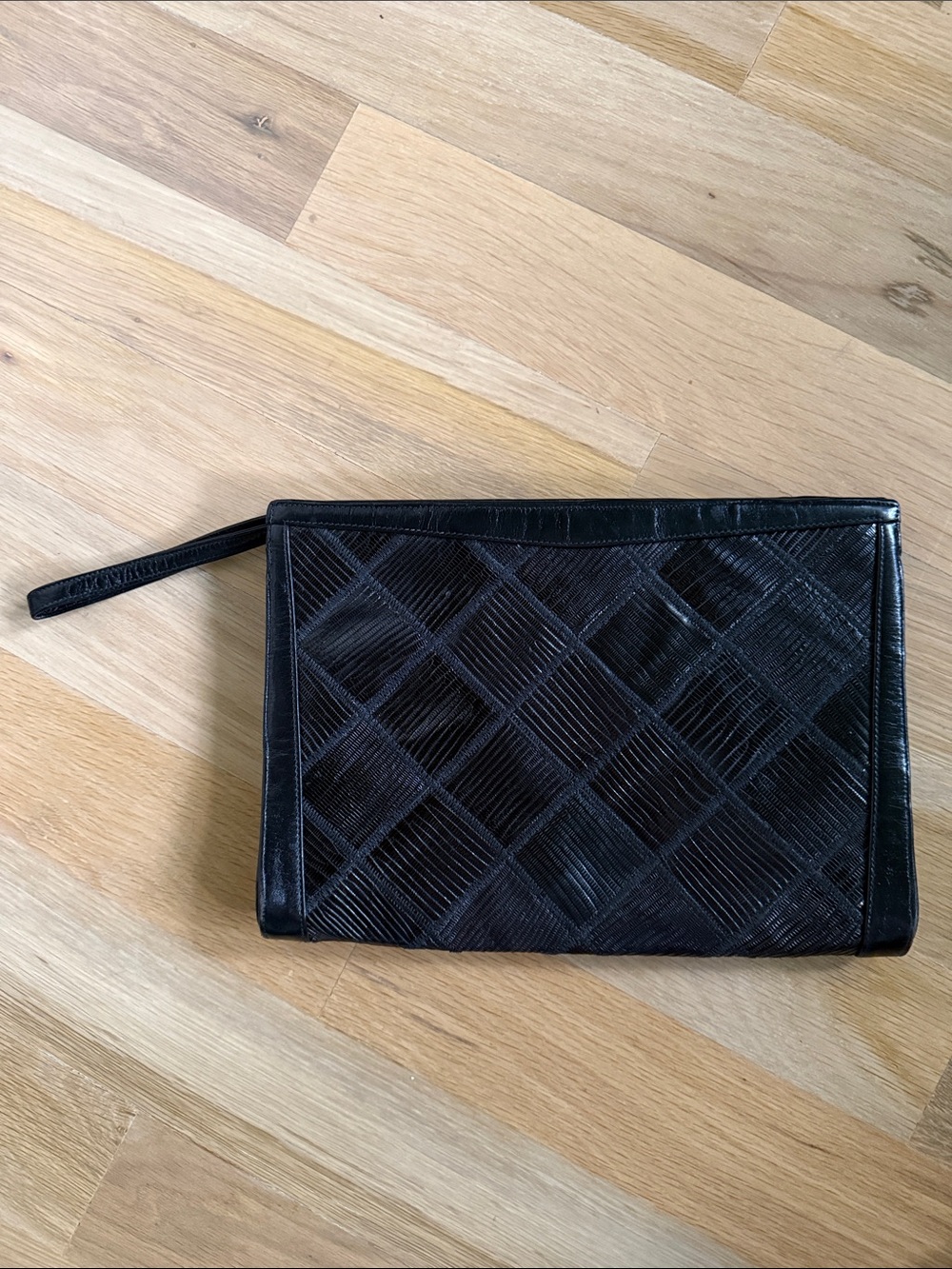 Vintage Venetto Diamond Leather Clutch